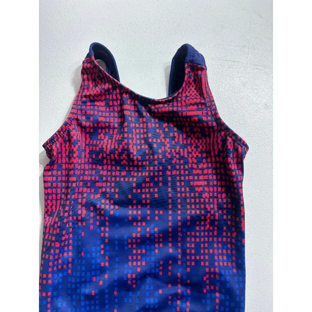 GK Gymnastics Blue and Orange Geometric leotard Size Child Medium